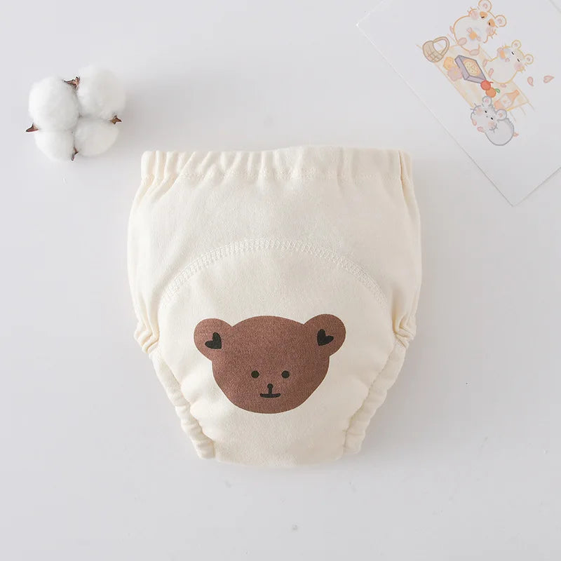 Printed Cotton Potty Training Pants, Single Reusable Learning Underwear with Pull-On Waist for Babies and Toddlers in Sizes 80–110
