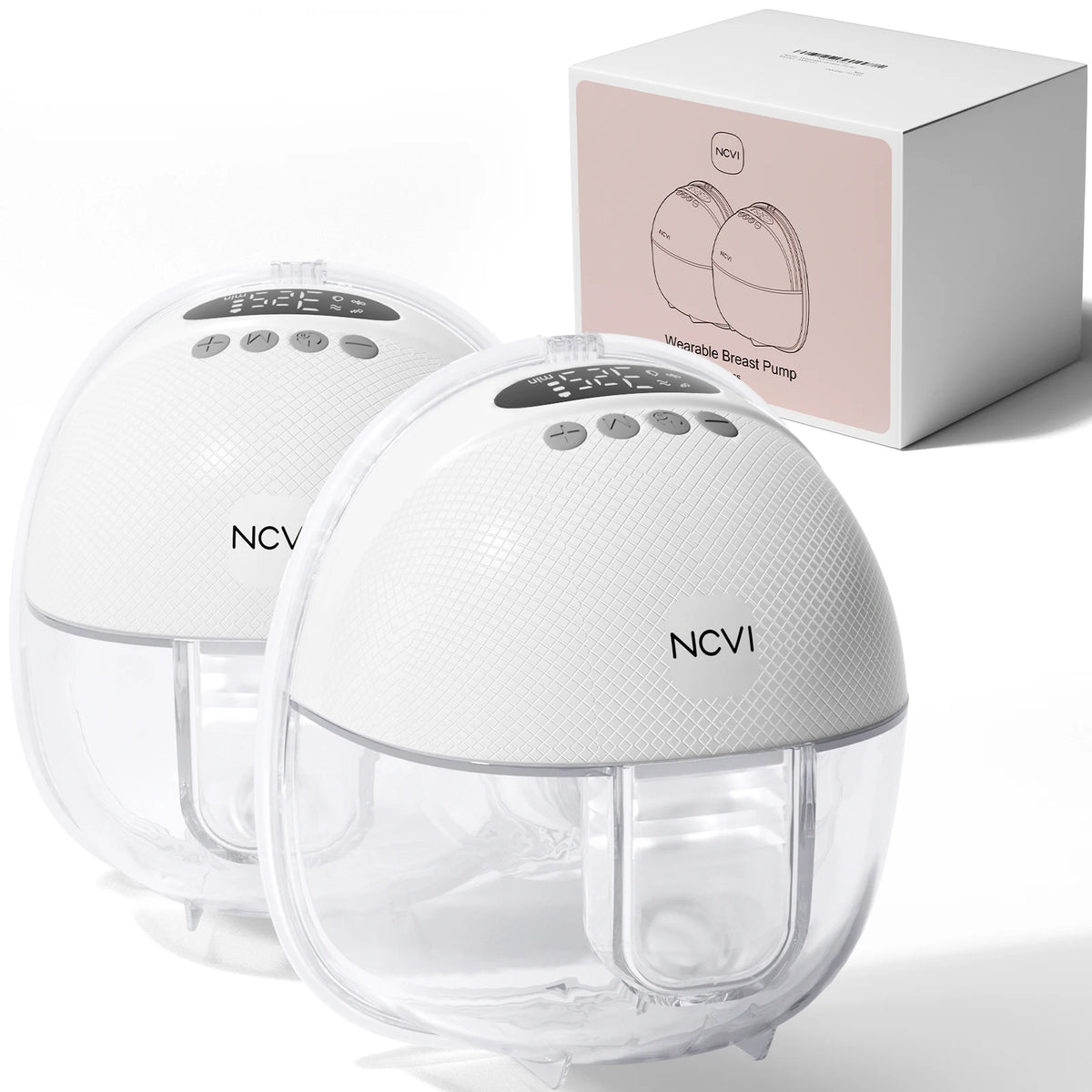 Wearable Electric Breast Pump with LED Display, NCVI 8131 Hands-Free Design with 4 Modes, 9 Suction Levels and 19/21/24 mm Flange Sizes