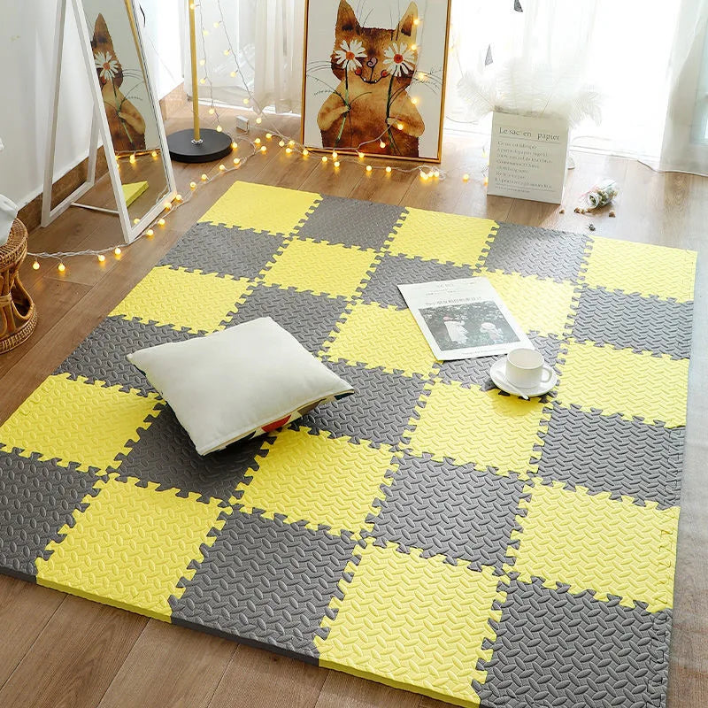 Baby Puzzle Play Mat with 30 cm Interlocking Foam Tiles, 1 cm Thick Textured Floor Padding in 8 or 16 Pieces for Supervised Indoor Play