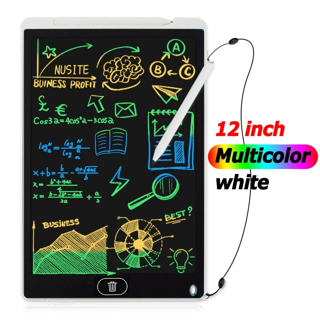 12-Inch LCD Handwriting Pad for Kids, Color Drawing Tablet and Portable Writing Board for Creative Doodles, Letter Practice and Learning Activities