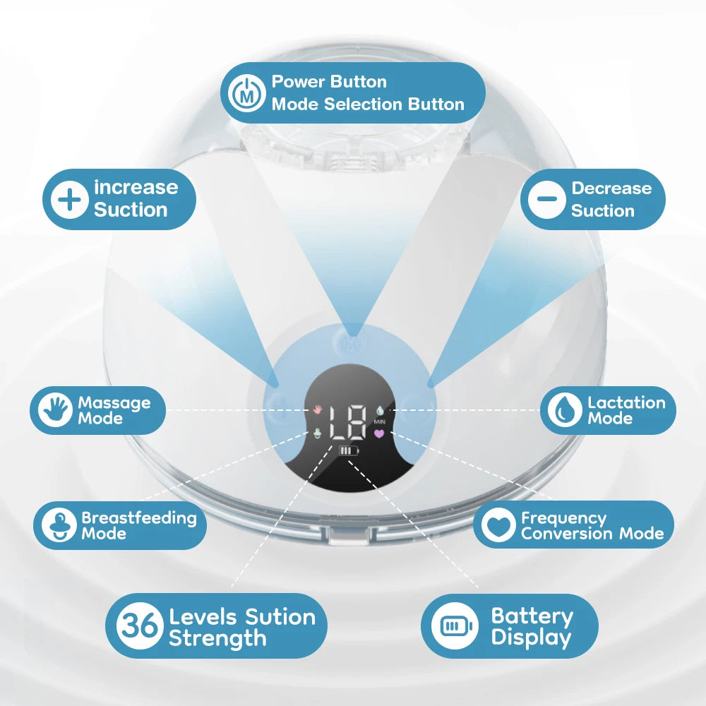 Single Wearable Breast Pump, Dr.ISLA EB46 Hands-Free Electric Milk Collector with 4 Modes, 36 Levels, LED Display and 210 mL Capacity