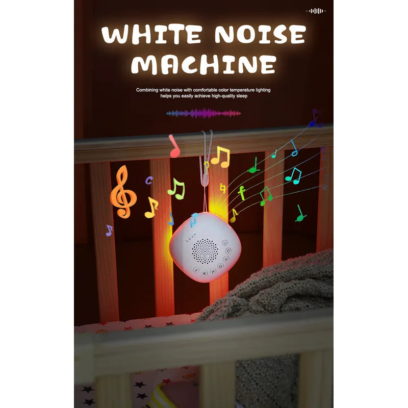 White Noise Machine with Adjustable Night Light, 20 Sounds and 22 Volume Levels, USB-C Rechargeable Timer Sound Device for Nursery and Travel