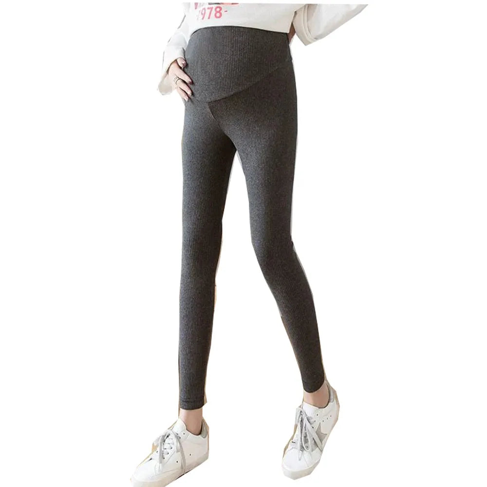 Maternity Denim Jeans with Over-Belly Panel, Blue Pregnancy Pants with Frayed Hem Styling, M-2XL Options for Everyday Casual Outfits