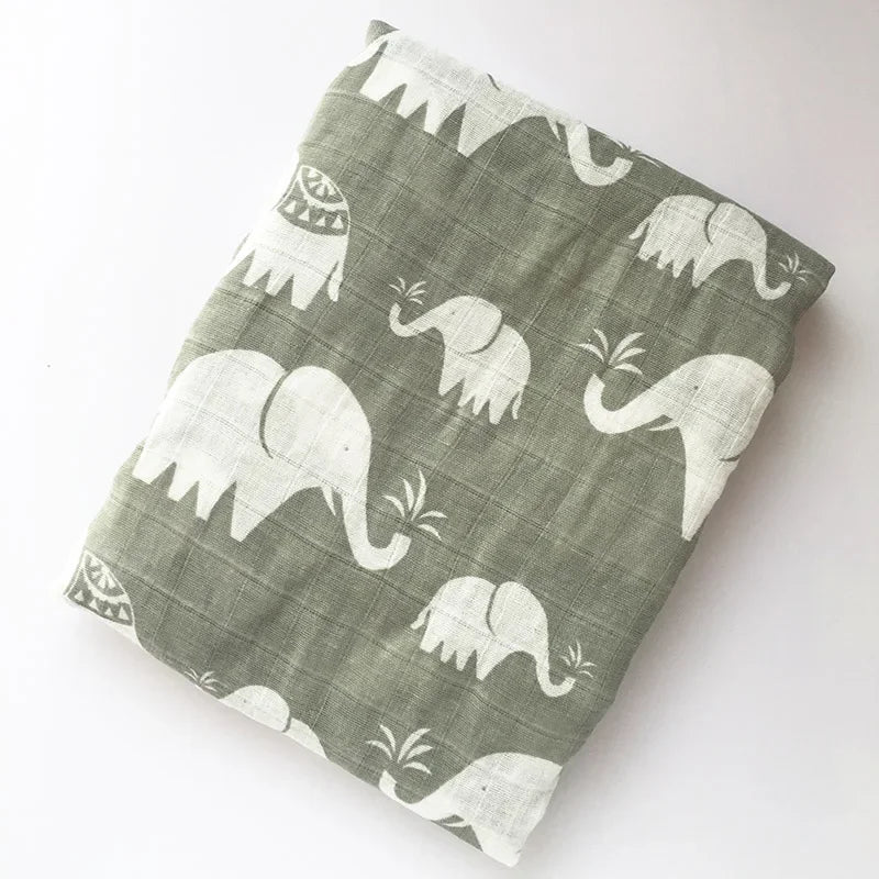 Printed Cotton Muslin Receiving Blanket for Babies with Space, Animal and Floral Designs, Approx. 120 x 120 cm Square Wrap with Smaller Mountain Option