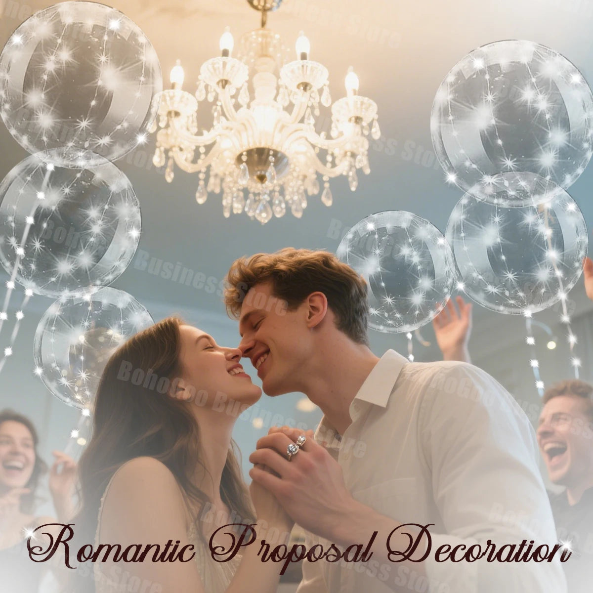 LED Light Up Balloons with Batteries and Clear Bobo Balloon Design, 10-100 Set Options for Wedding Receptions, Proposals and Birthday Party Decor