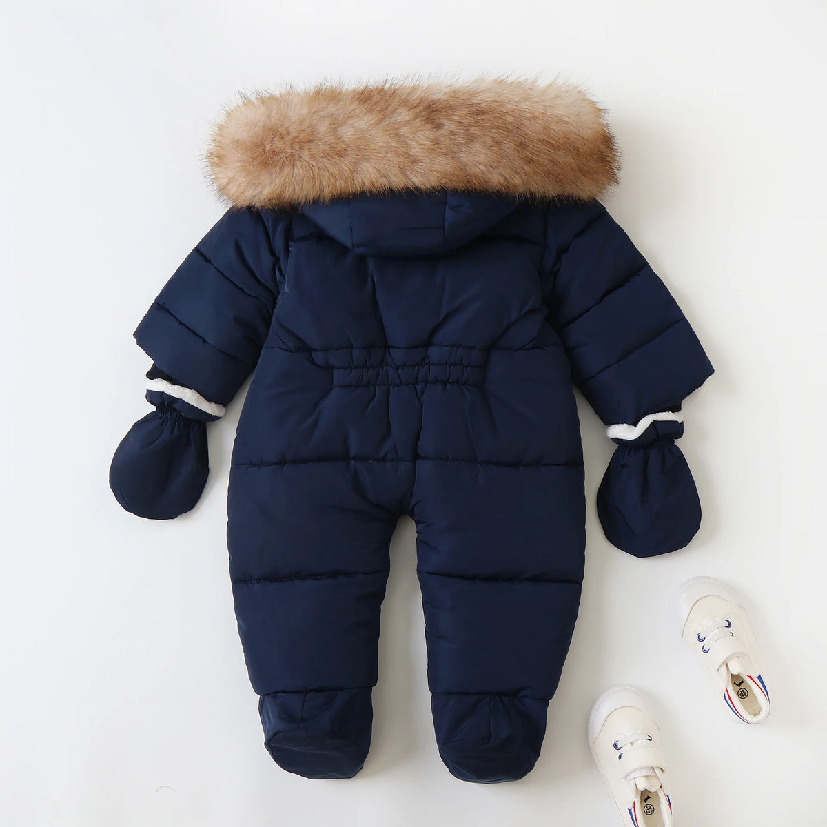 Infant Winter Snowsuit with Hood, Double Front Zippers and Quilted Design, Fleece-Lined Baby One-Piece for Boys and Girls, 3-24 Months