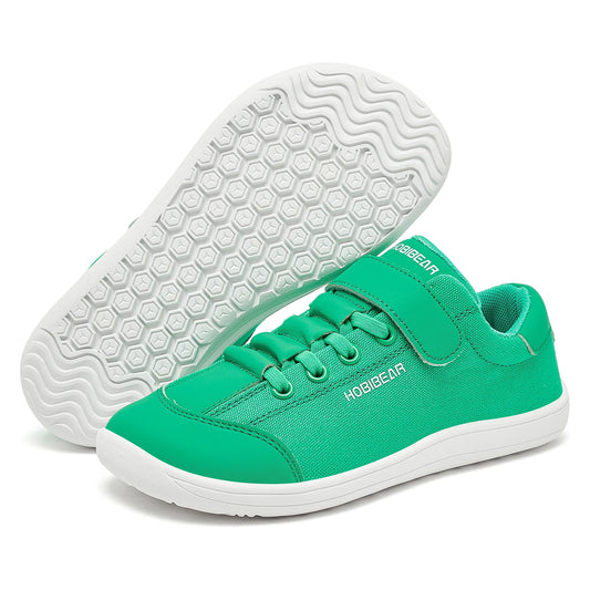 Wide Toe Box Kids Barefoot Shoes by HOBIBEAR, Zero-Drop Rubber Sole Sneakers with Adjustable Strap and Breathable Fabric for Boys and Girls