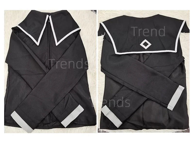Akemi Homura Cosplay Uniform with White Coat, Gray Skirt, Purple Bows and Stockings, Anime Character Outfit for Halloween and Convention Events