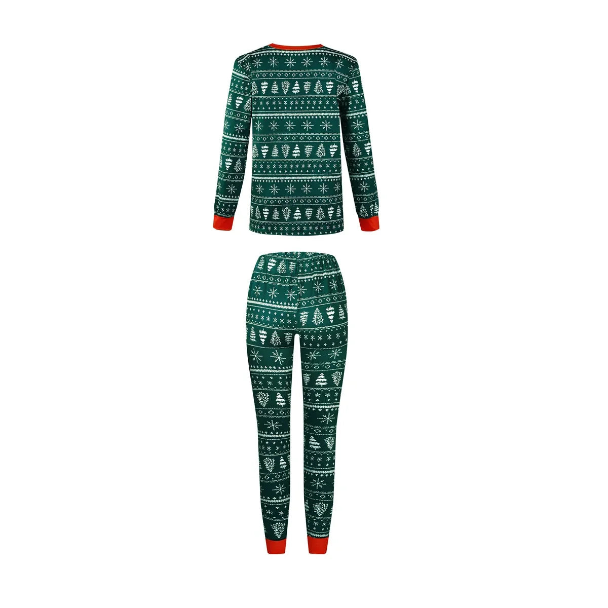 Matching Christmas Pajamas for Family, Festive Allover Print Mom Dad Kids Two-Piece Outfits and Baby Romper for Holiday Photos