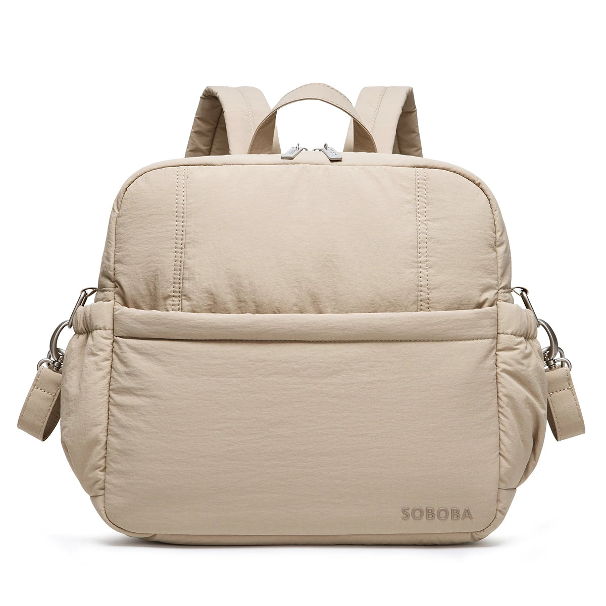 Diaper Backpack with Front Storage Pocket, Soboba Large Capacity Baby Changing Bag with Top Handles for Newborn Essentials and Everyday Parent Outings