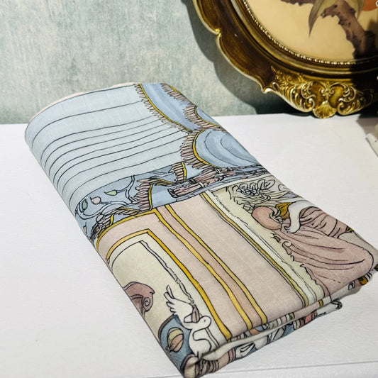 Cartoon Muslin Baby Blanket in Cotton, Lightweight Soft Receiving Wrap for Newborn Boys and Girls, Everyday Supervised Cuddles and Baby Shower Gifts