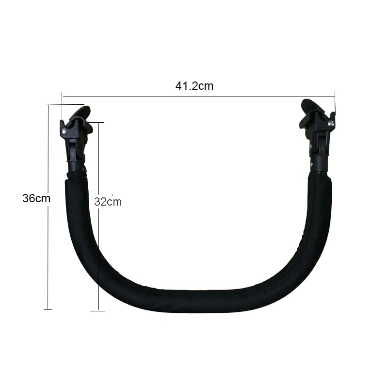 Stroller Footrest and Armrest Accessory Options, 16 cm or 21 cm Oxford Cloth Footboard with Optional Bumper Bar for Compatible Pushchair Frames