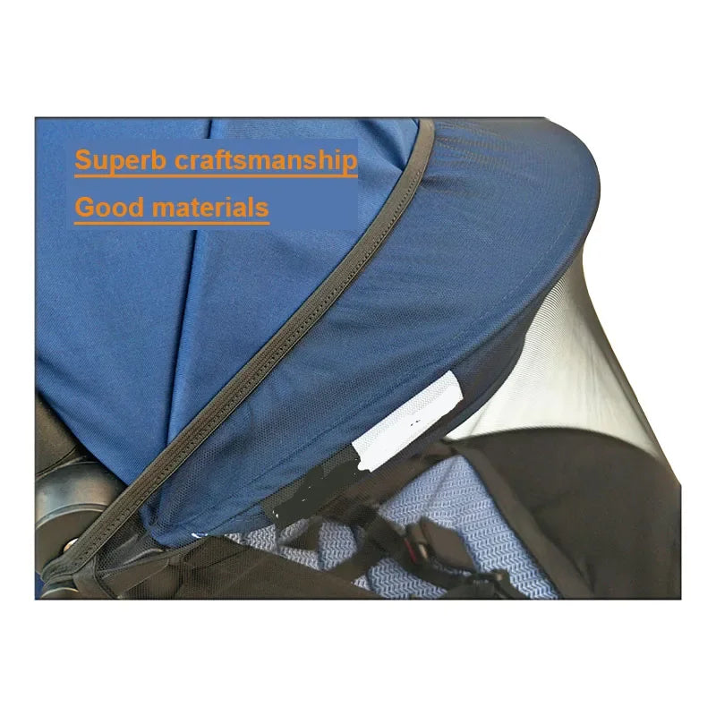 Stroller Mosquito Net with Foot Pocket, Black Polyester Mesh Insect Cover for YOYO-Style Pushchairs, Outdoor Park Walks and Family Travel
