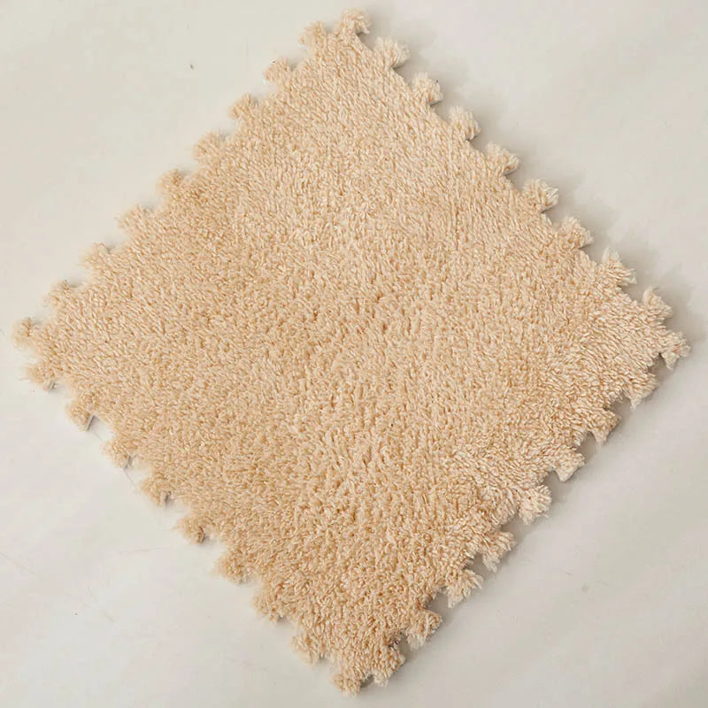 Interlocking Carpet Floor Tiles, Plush 30 cm EVA Foam Puzzle Squares with 1 cm Cushioning for Nursery Corners and Kids Indoor Playrooms
