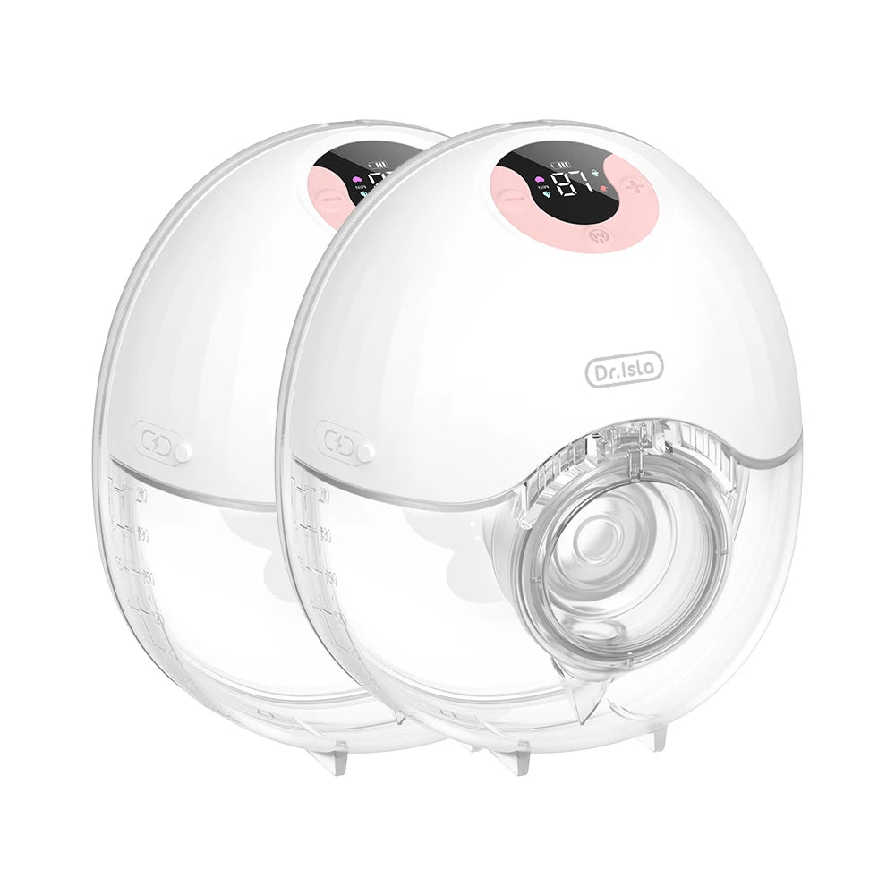 Hands-Free Double Breast Pump Set, MAMIJOY EB46 Wearable Electric Pumps with 4 Modes, 36 Levels, 210 mL Collectors and USB-C Charging