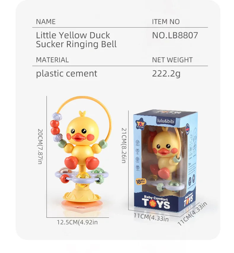 Animal Suction Activity Toy with Colorful Beads and Rattle Rings, Cartoon Tabletop Play Accessory for Supervised Reaching and Hands-On Exploration
