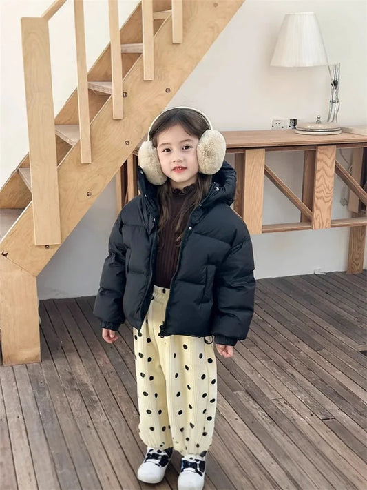 Kids Puffer Jacket with Hood, Cotton-Padded Winter Coat for Boys and Girls Ages 3-12, Everyday Fall and Cold-Weather Outerwear