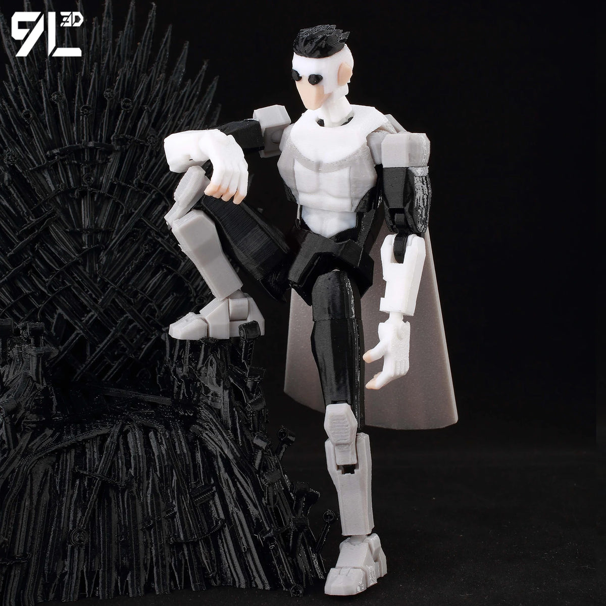 Articulated Superhero Action Figure, 3D Printed PETG Collectible with 30+ Poseable Joints, Interchangeable Parts and Accessories for Display