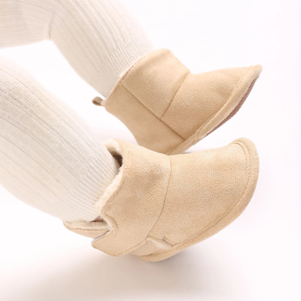 Soft Sole Baby Winter Boots with Plush Lining and Hook-and-Loop Closure, Brown Pink or Apricot Infant Shoes for Boys and Girls, 0-18 Months