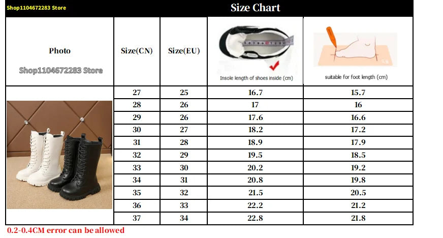 Girls Mid-Calf Lace-Up Boots with Side Zippers, Chunky Lug-Style Soles and Back Pull Tabs, Fall Winter Fashion Footwear in Sizes 27-36