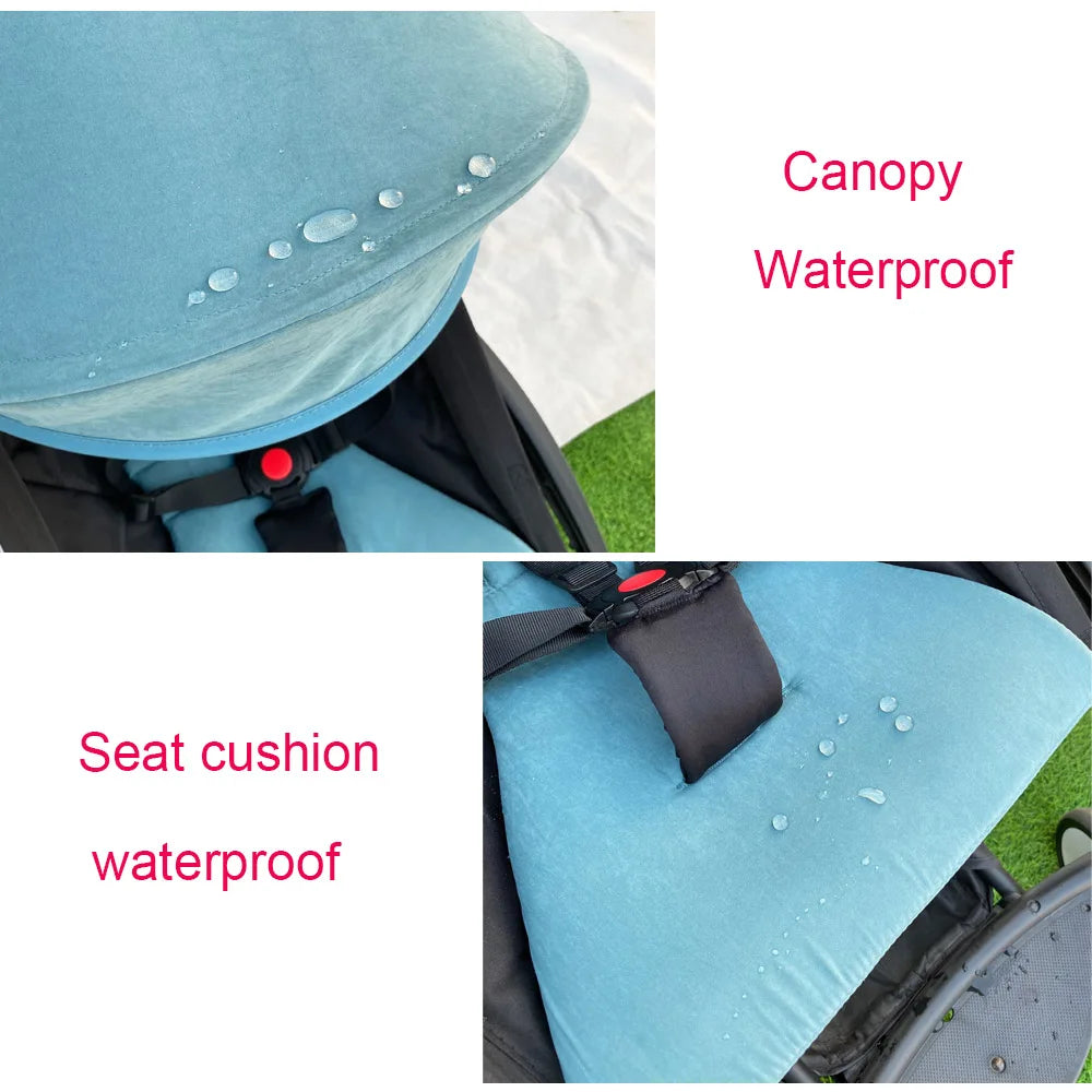 Stroller Canopy Fabric and Seat Cushion Set by COLU KID for Babyzen YOYO and YOYO2, Removable Washable Peach Skin Cloth in Five Color Options