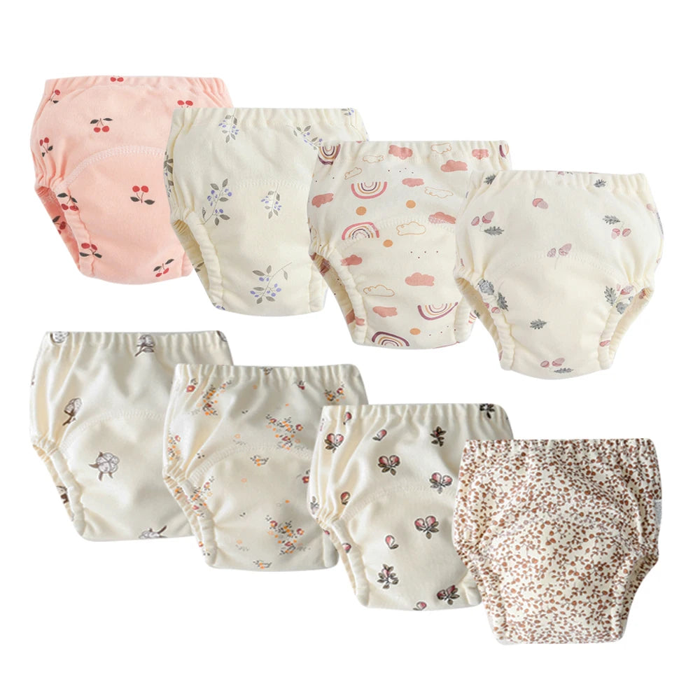 Washable Potty Training Pants Multipack, 4 or 8 Reusable Toddler Underwear Briefs with Printed Designs for Daytime Toilet Learning, Sizes S-XL