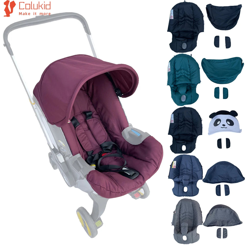 Stroller Fabric Refresh Kit by COLU KID with Seat Cushion Cover and Sunshade, Color Options for Doona and FooFoo Designs, Check Model Fit