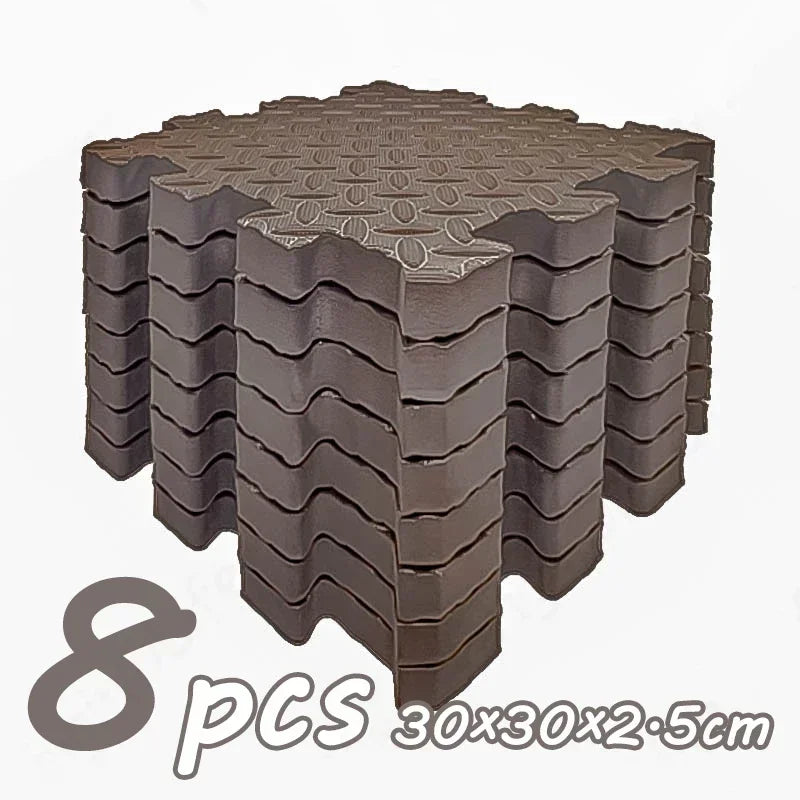 Thick Foam Crawling Mat Tiles, 8-Piece Interlocking Set with 2.5 cm Padding and 30 cm Squares for Nursery Corners and Supervised Baby Floor Play