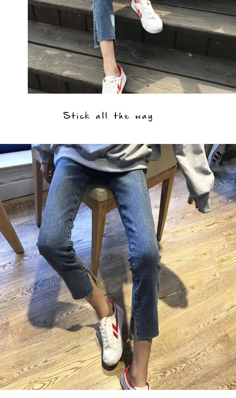 Maternity Denim Jeans with Over-Belly Panel, Blue Pregnancy Pants with Frayed Hem Styling, M-2XL Options for Everyday Casual Outfits