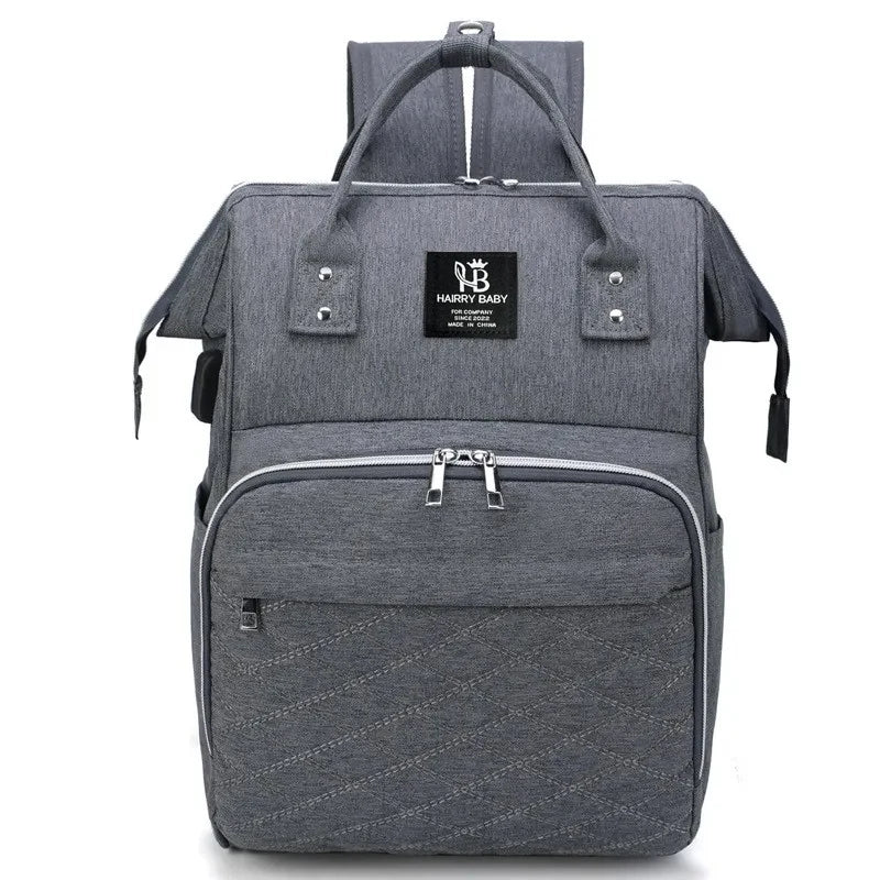 Diaper Backpack with Front Bottle Organizer and Carry Handles, Zippered Baby Essentials Bag in Five Colors for Parents and Everyday Outings