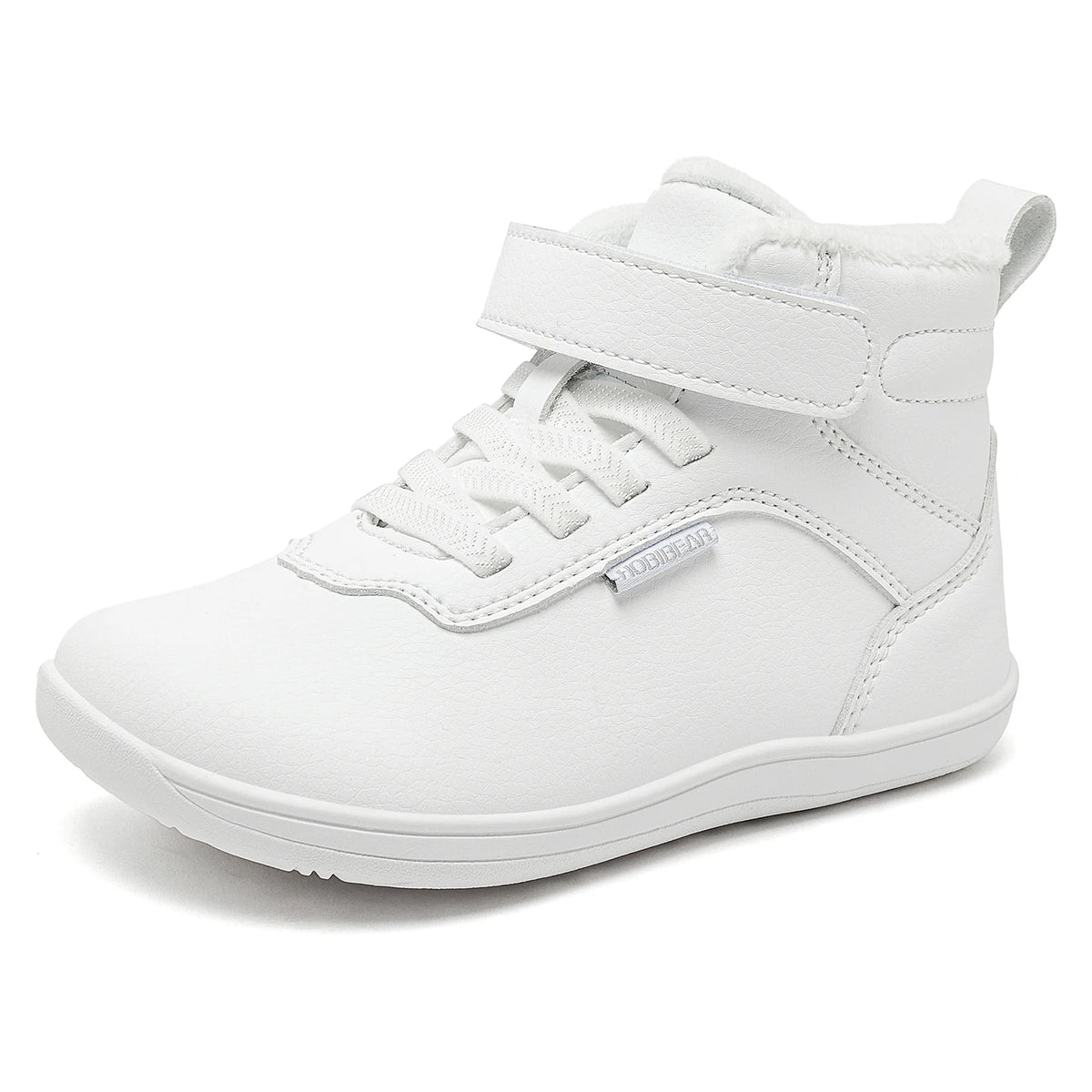 Winter Barefoot High-Top Shoes for Kids by HOBIBEAR, Wide Toe Box, Faux Fur Lining, Zero-Drop Rubber Sole and Adjustable Hook-and-Loop Strap
