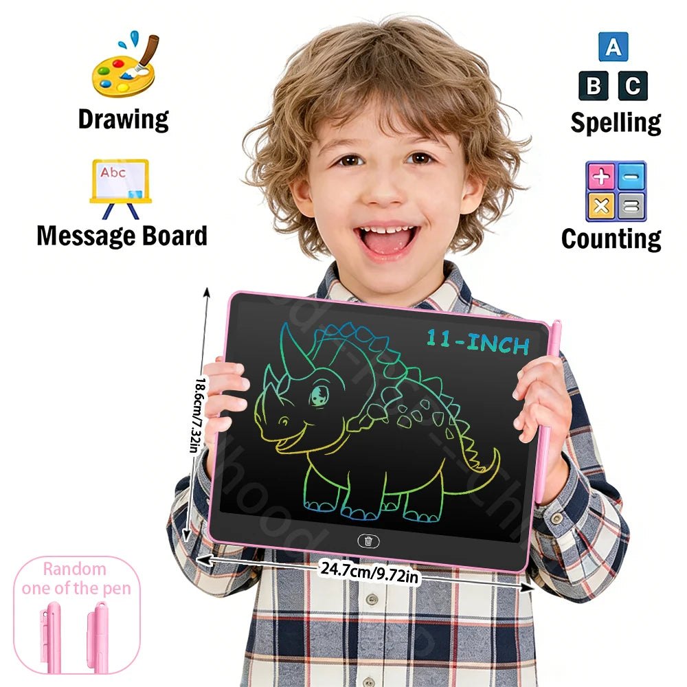 Kids LCD Doodle Tablet, 8, 11, 13 or 16-Inch Erasable Drawing and Handwriting Board with Stylus, Screen Lock and Clear Button for Creative Practice