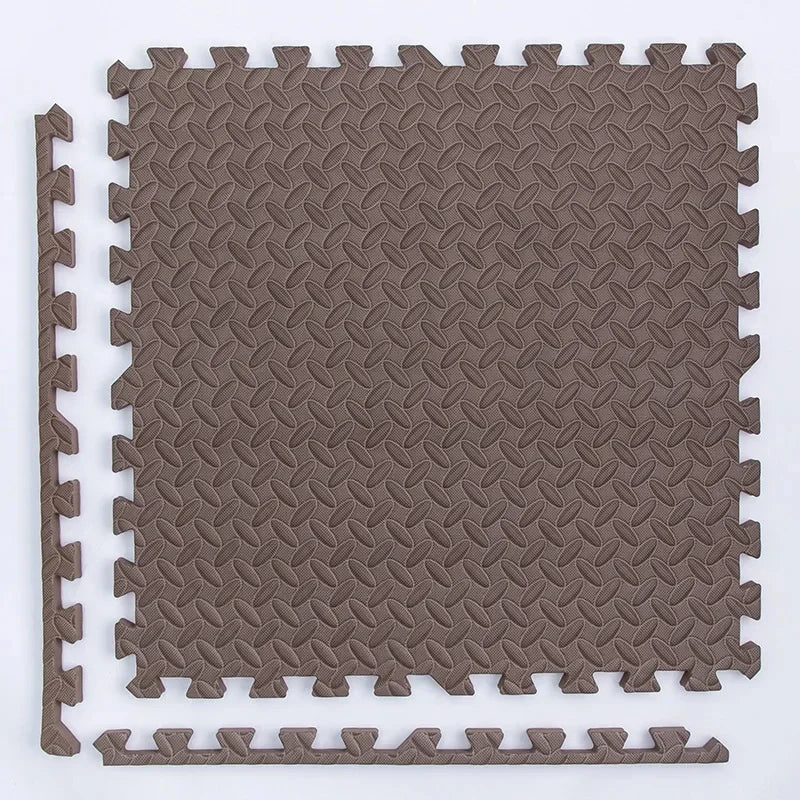 Foam Gym Flooring Tiles with Interlocking Puzzle Edges, Textured EVA 30 cm Floor Mats for Home Workouts and Supervised Playroom Activities