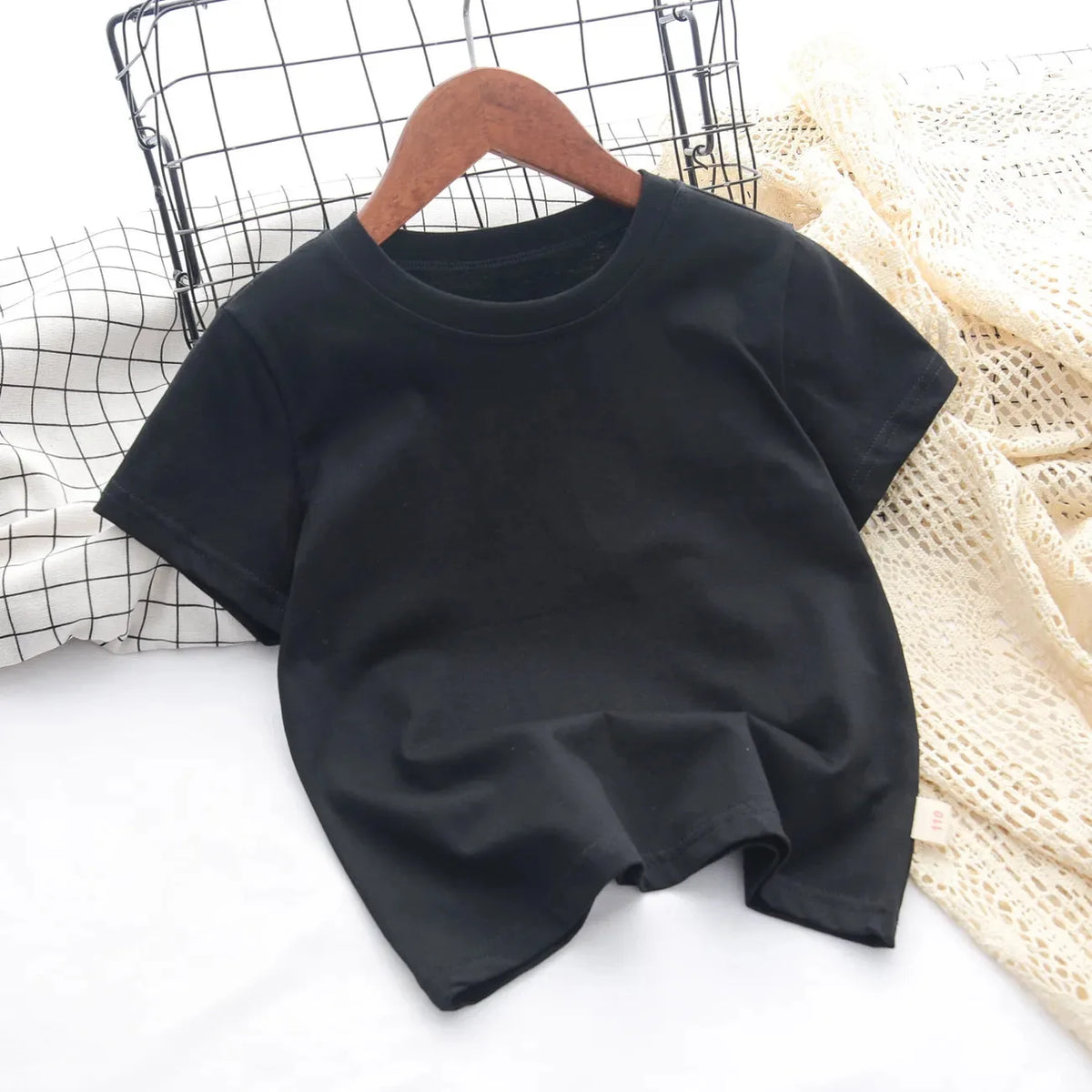 Kids Solid Color Cotton T-Shirt, 180gsm Short Sleeve Crewneck Basic Tee for Boys and Girls in 18 Colors for Summer and Everyday Casual Outfits