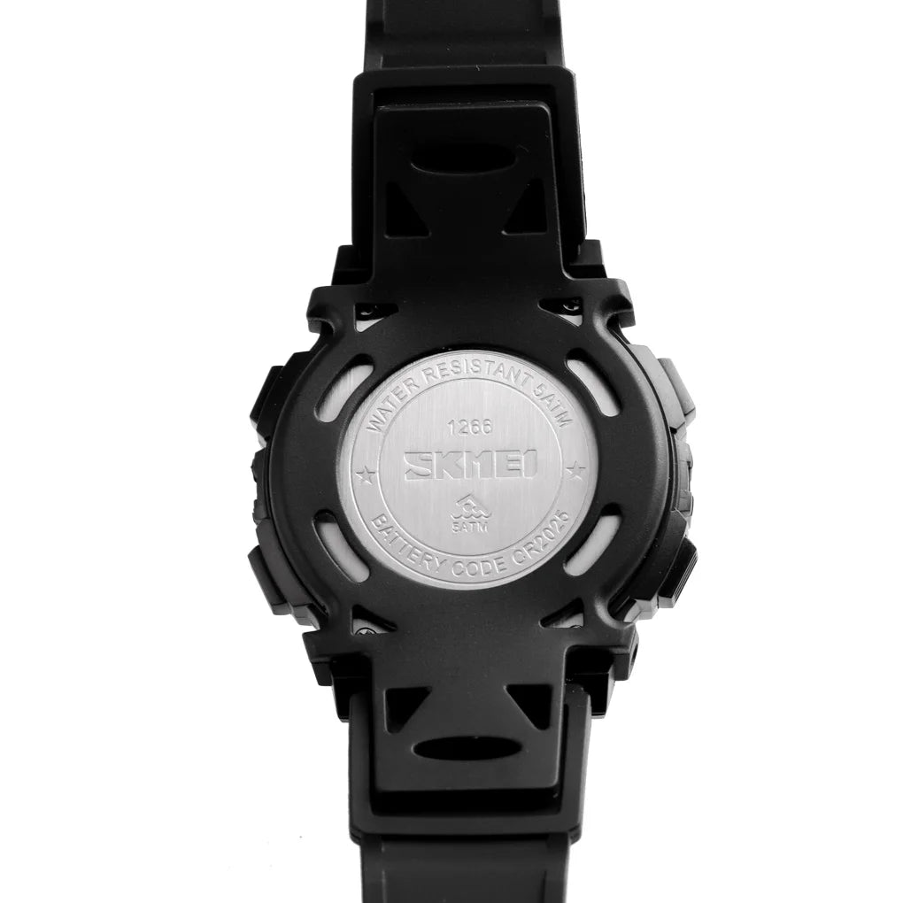 Kids Digital Sports Watch, SKMEI LED Chronograph Wristwatch with 5Bar Water Resistance, Round Display and PVC Buckle Strap for Boys and Girls