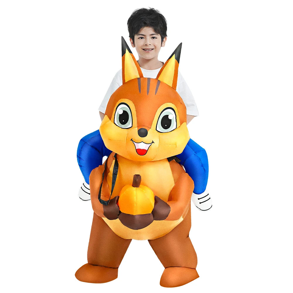 Kids Inflatable Animal Costume with Fan and Battery Case, Character Dress-Up Styles for Halloween, Purim and Themed Birthday Parties