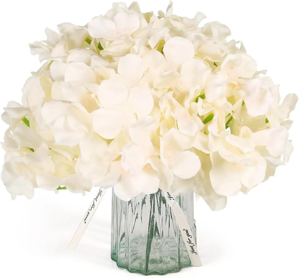 Silk Hydrangea Flower Heads, 25-Piece Artificial Flowers with Flexible Stems for DIY Wedding Centerpieces, Baby Shower and Home Party Decor