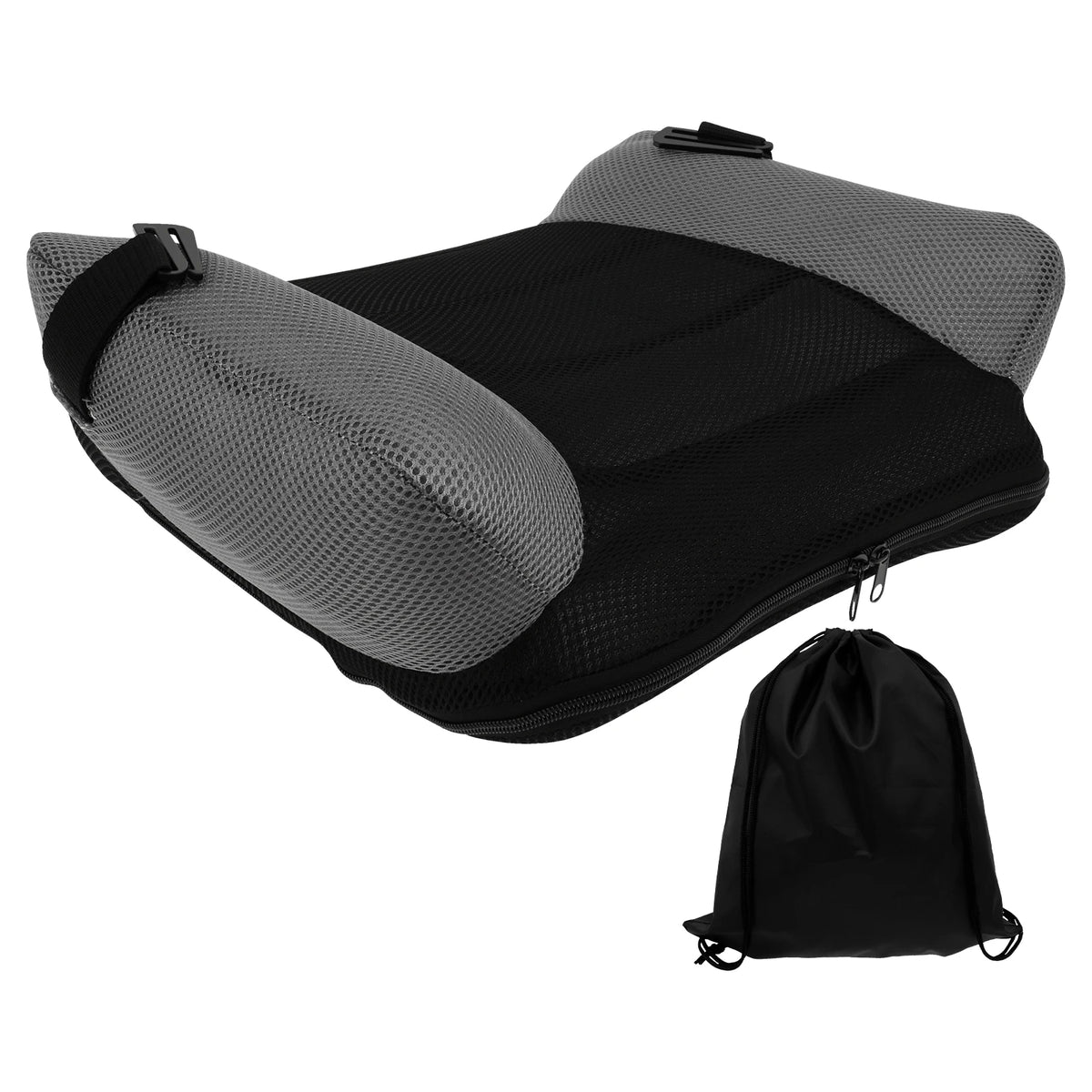 Portable Inflatable Kids Chair Cushion with PVC and Mesh Construction, Black Red or Blue Travel Seat Pad for Supervised Non-Vehicle Seating