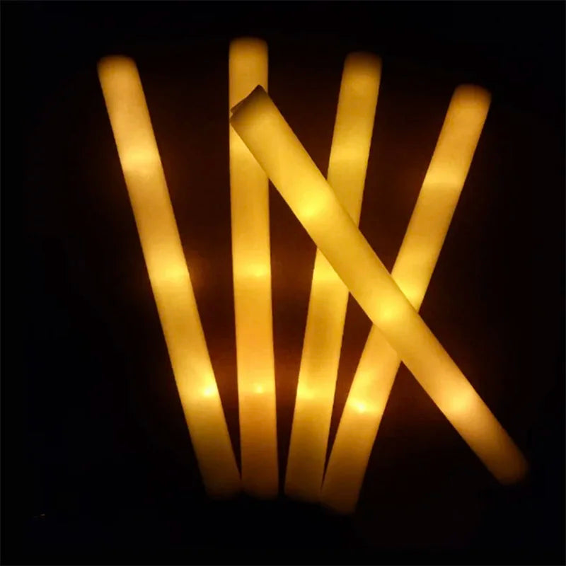 LED Foam Glow Sticks Bulk Party Favors with RGB, Single-Color and Personalized Options for Weddings, Birthdays, Concerts and Christmas