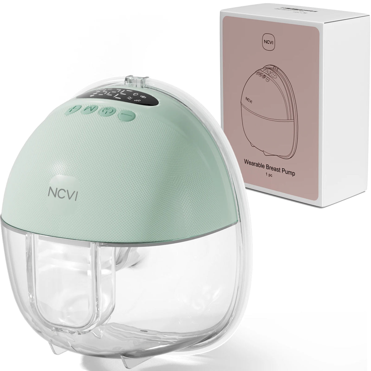Wearable Electric Breast Pump with LED Display, NCVI 8131 Hands-Free Design with 4 Modes, 9 Suction Levels and 19/21/24 mm Flange Sizes