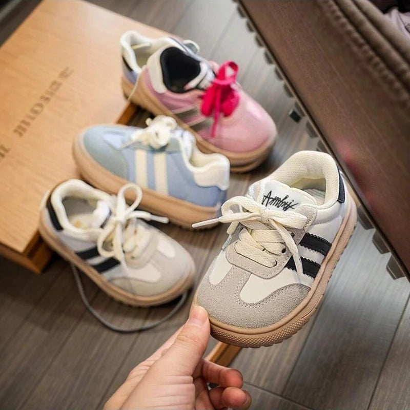 Kids' German Trainer Sneakers with Soft Soles, Anti-Slip Low-Top Casual Shoes for Boys and Girls, Spring and Fall Everyday Wear