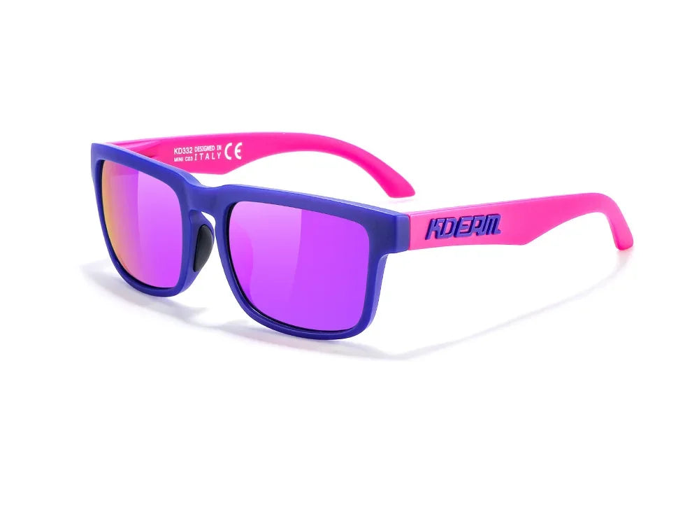 Kids Square Polarized Sunglasses by KDEAM, Lightweight TR90 Frames with Silicone Nose Pads for Boys and Girls Outdoor Play and Travel