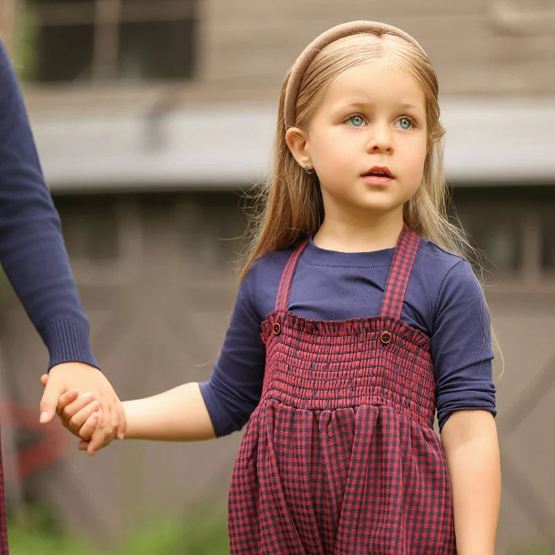 Maroon Gingham Sibling Matching Outfits, Cotton Navy and Burgundy Sweatshirt Dresses, Tops, Jumpers and Baby Rompers for Boys and Girls