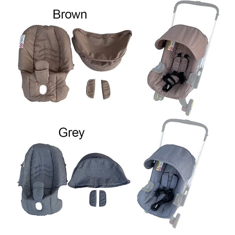 Stroller Fabric Refresh Kit by COLU KID with Seat Cushion Cover and Sunshade, Color Options for Doona and FooFoo Designs, Check Model Fit