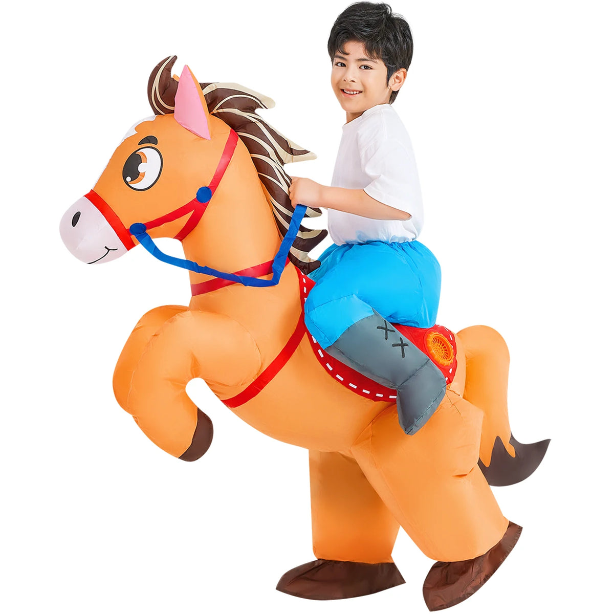 Kids Inflatable Animal Costume with Fan and Battery Case, Character Dress-Up Styles for Halloween, Purim and Themed Birthday Parties