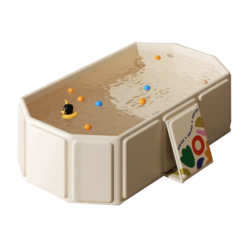 Panel-Sided Foldable Baby Bath Basin in White, Green, Pink or Blue, Portable PVC Bathtub for Parent-Supervised Bathing at Home or Away