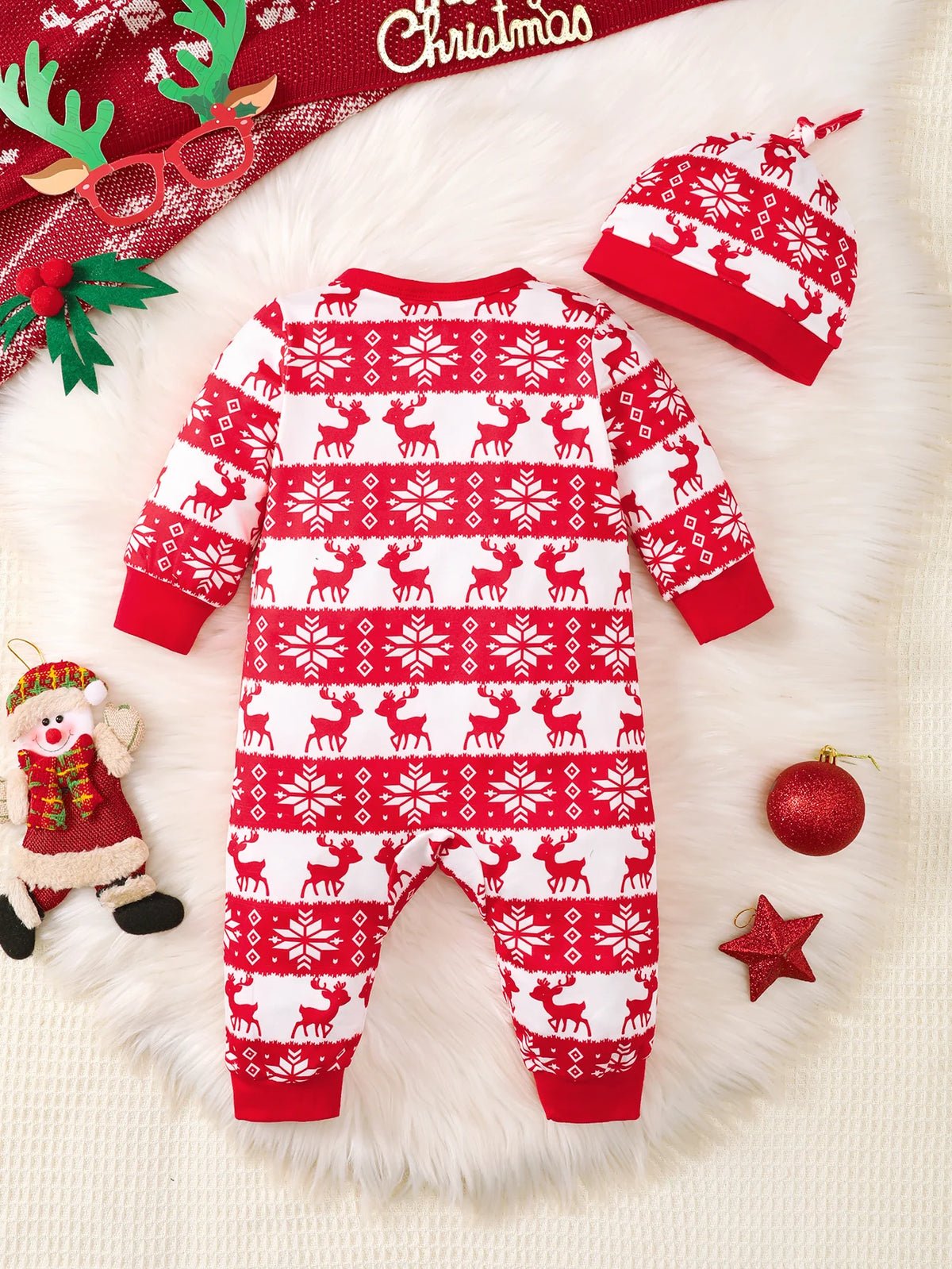 Bear Print Infant Romper with Long Sleeves and Front Fastenings, Contrast Trim and Footless Cuffs for Everyday Baby Outfits, Sizes 1-18 Months