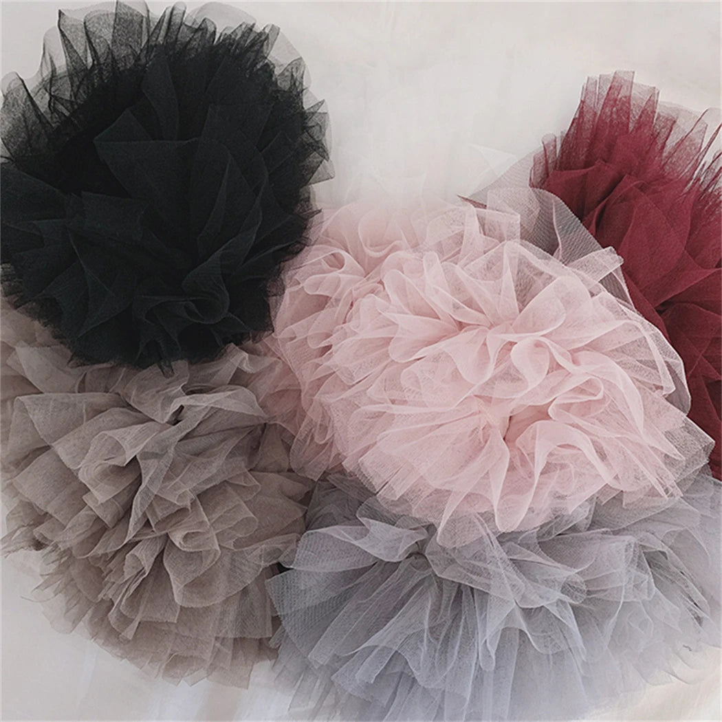 Tiered Tulle Tutu Skirt for Toddler and Little Girls with Gathered Waistband, Fluffy Solid Color Pettiskirt for Birthdays, Dance and Dress-Up