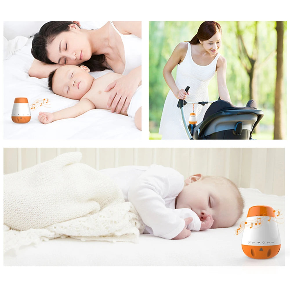 Rechargeable Nursery Sound Machine, 6 Soothing Sounds with Cry Sensor, Rotary Volume Control and 30-Minute Standby for Baby Routines