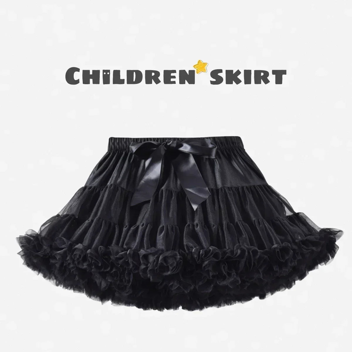 Girls Bow Waist Tutu Skirt with Fluffy Tulle Layers and Satin Lining, Adjustable Elastic Waist Pettiskirt for Birthdays, Dance and Dress Up